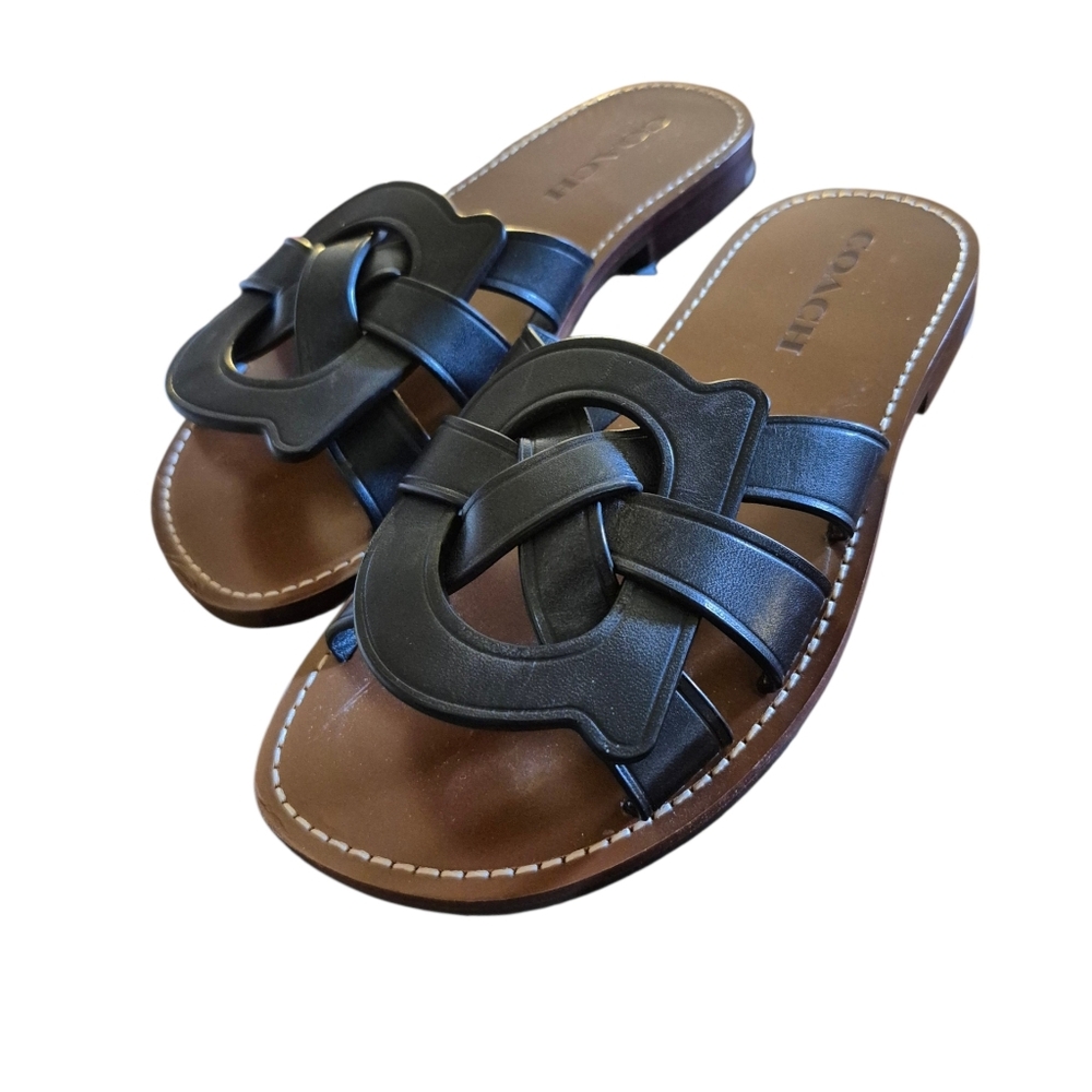 Coach Issa Black  Women's Sandals 5.5M. NIB